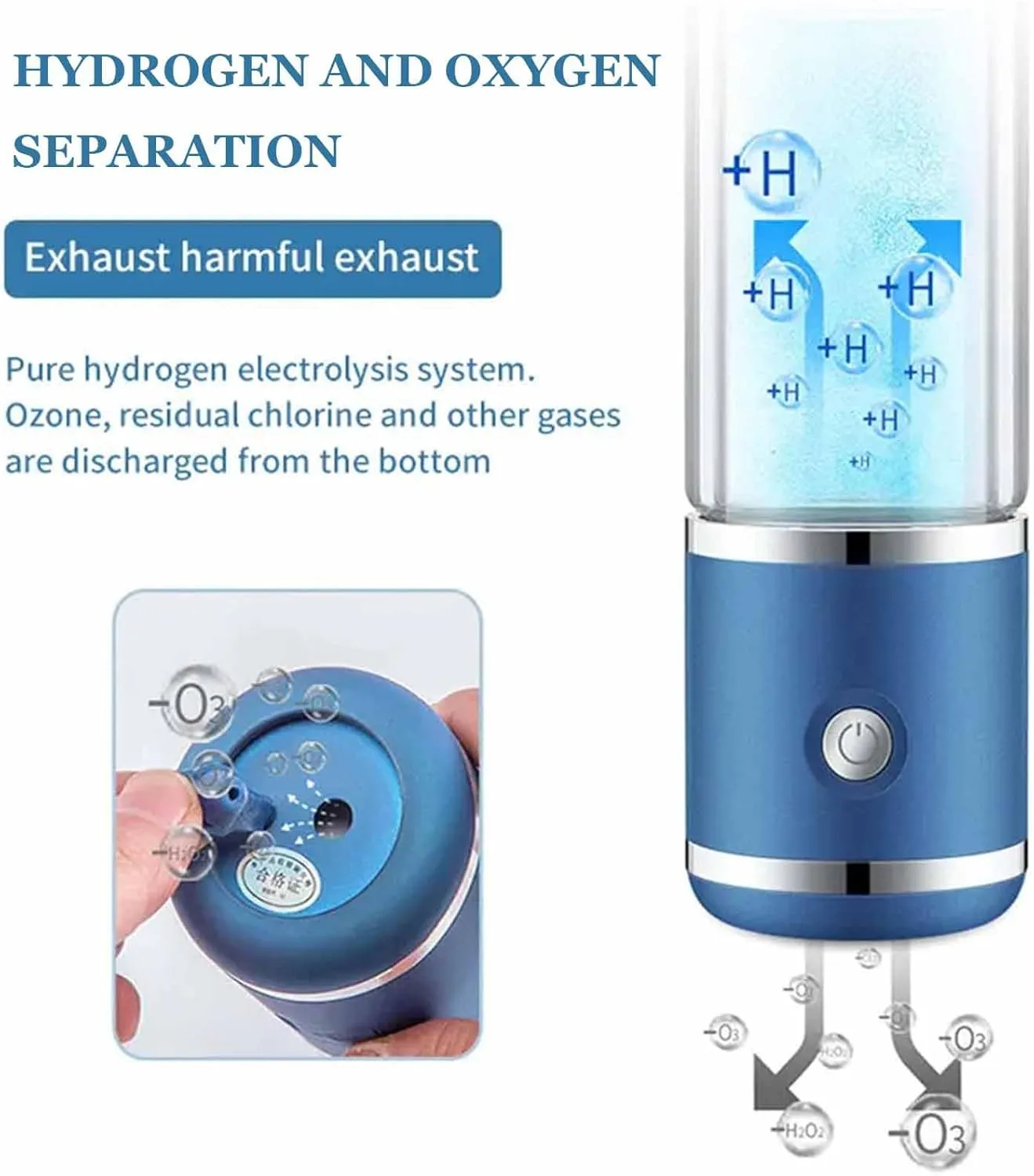 Hydrogen Water Bottle, High-Concentration Up to 1400-2000PPB, Rechargeable Portable Hydrogen Water Generator, for Home Travel, Improve Mind Body