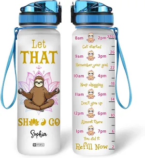Hyturtle Personalized I Just Freaking Love Sloths 32oz Liter Motivational Water Bottle, Customized Name Tracking Water Bottle Gifts For Women, Men, Friend, Teen, Sloth Lover On Birthday, Mother's Day
