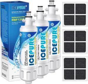 ICEPURE ADQ36006101 Replacement for LG LT700P, Kenmore Elite 9690, ADQ36006102, RFC 1200A, 46-9690 469690, ADQ36006101-S, LFXS30766S, WSL-3, FML-3, Refrigerator Water and LT120F Fresh Air Filte,3Combo