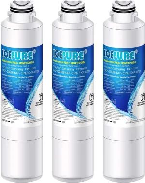 ICEPURE DA29-00020B Replacement for Samsung Water Filter HAF-CIN/EXP HAF-CIN DA29-00020B-1 RF28HMEDBSR RF263BEAESR RS25J500DSR RF263TEAESG RWF0700A HDX FMS-2 DA97-08006A-1 RF4287HARS RF28HFEDBSR 3PACK