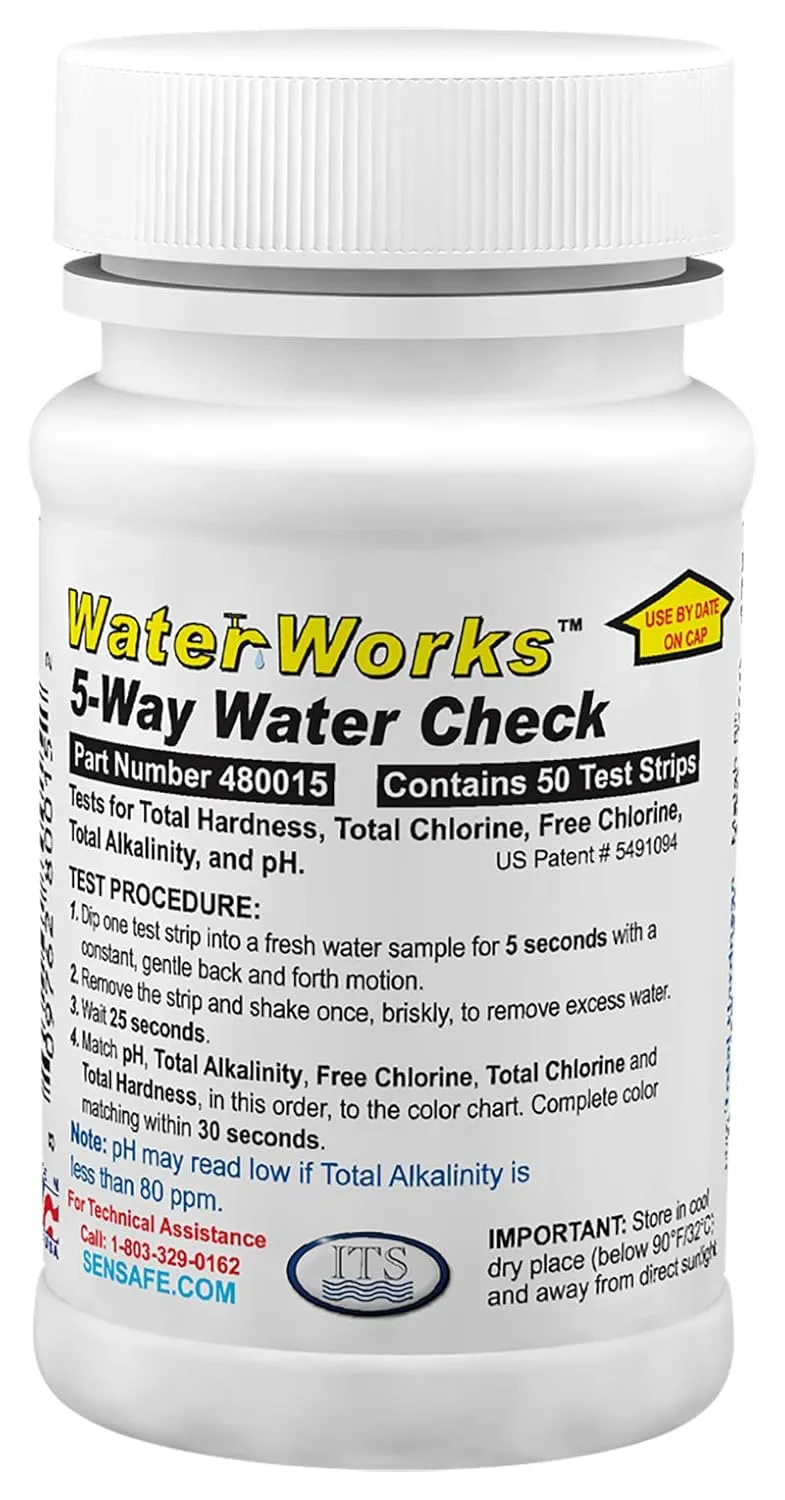 Industrial Test Systems WaterWorks 480015 5-Way Water Check, 30 Seconds Test Time (Bottle of 50)