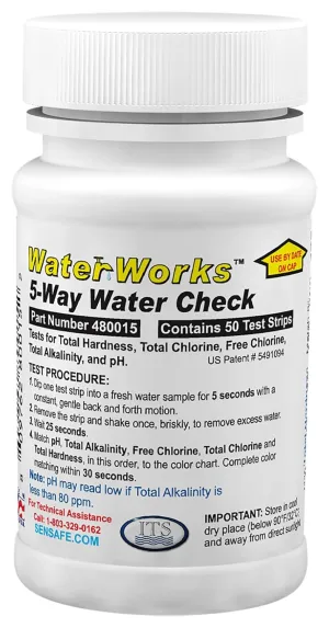 Industrial Test Systems WaterWorks 480015 5-Way Water Check, 30 Seconds Test Time (Bottle of 50)
