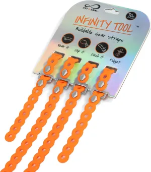 Infinity Tool™ 2.0 Modular Straps (4-Pack) - Flexible Multi-Tool, Gear Strap, Wearable Gadget for Outdoor Adventure, Survival, Camping, Travel, EDC