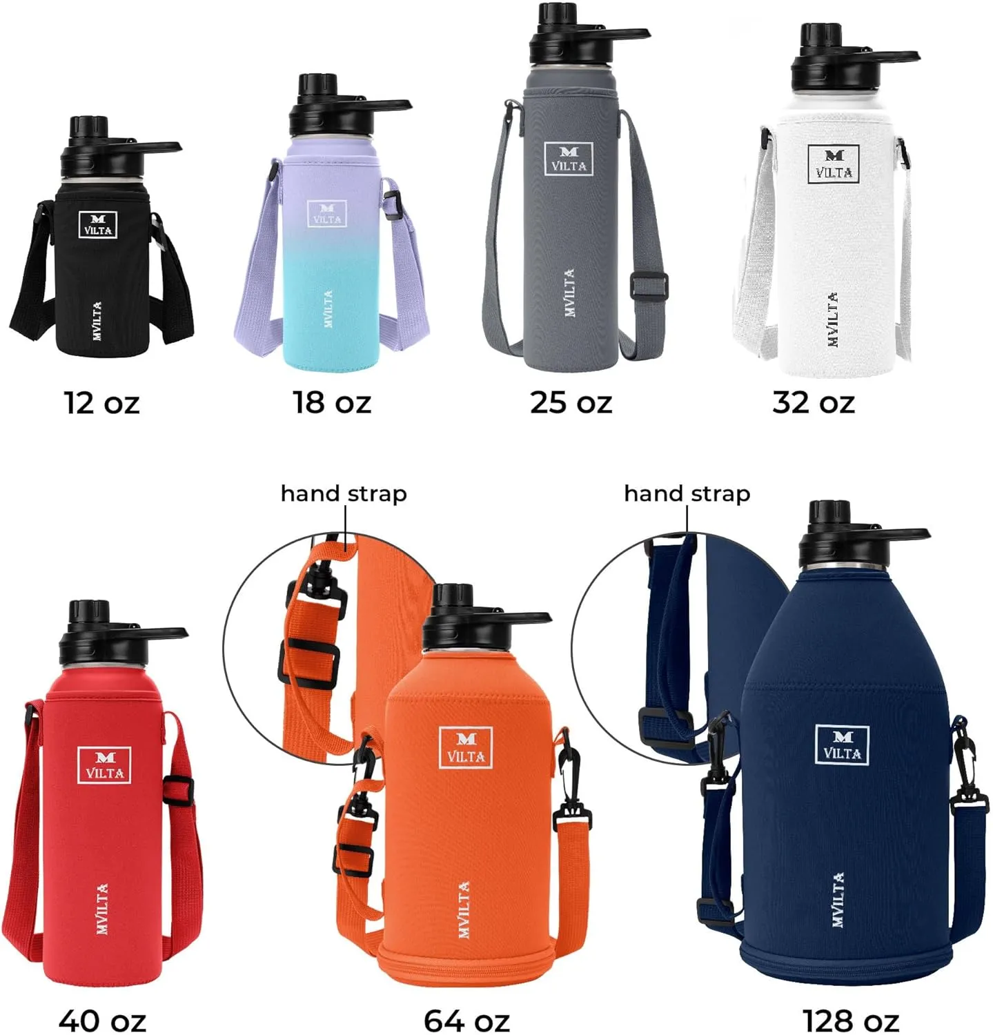 Insulated Stainless Steel Water Bottle-Double Walled Vacuum Reusable Sports Water Bottle With Free Bottle Accessories - Ice: Up to 24 Hrs. Hot: Up to 12 Hrs. 40oz Fire Orange