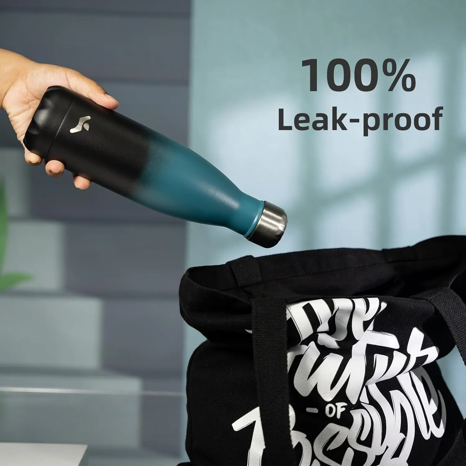 Insulated Water Bottles,17 oz Double Wall Stainless Steel Vacumm Metal Flask for Sports Travel,Indigo Black