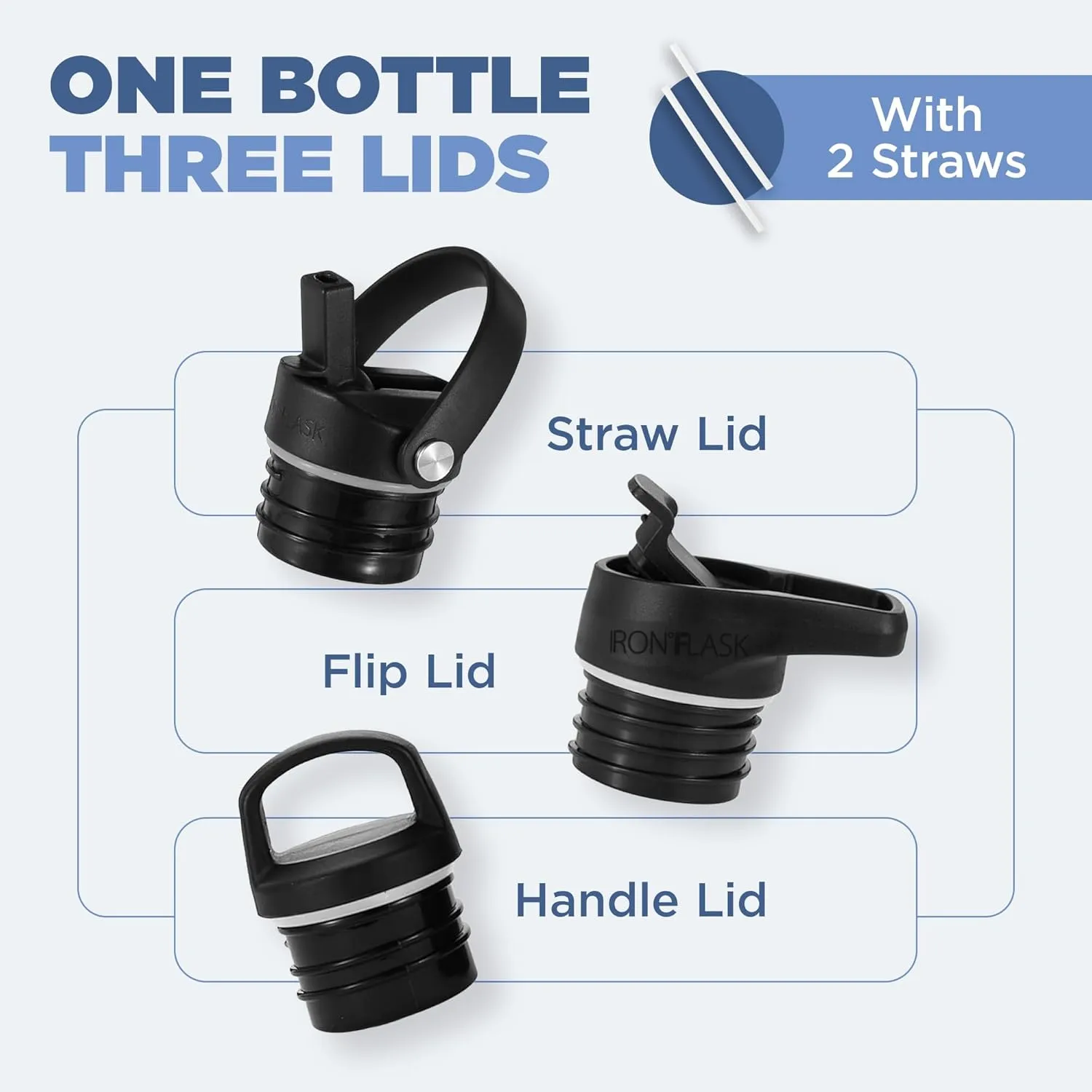 IRON °FLASK Camping & Hiking Hydration Canteens - 3 Lids (Narrow Straw Lid) Leak Proof Vacuum Insulated Stainless Steel - Hot & Cold Double Walled Sports Water Bottle - Rose, 64 Oz
