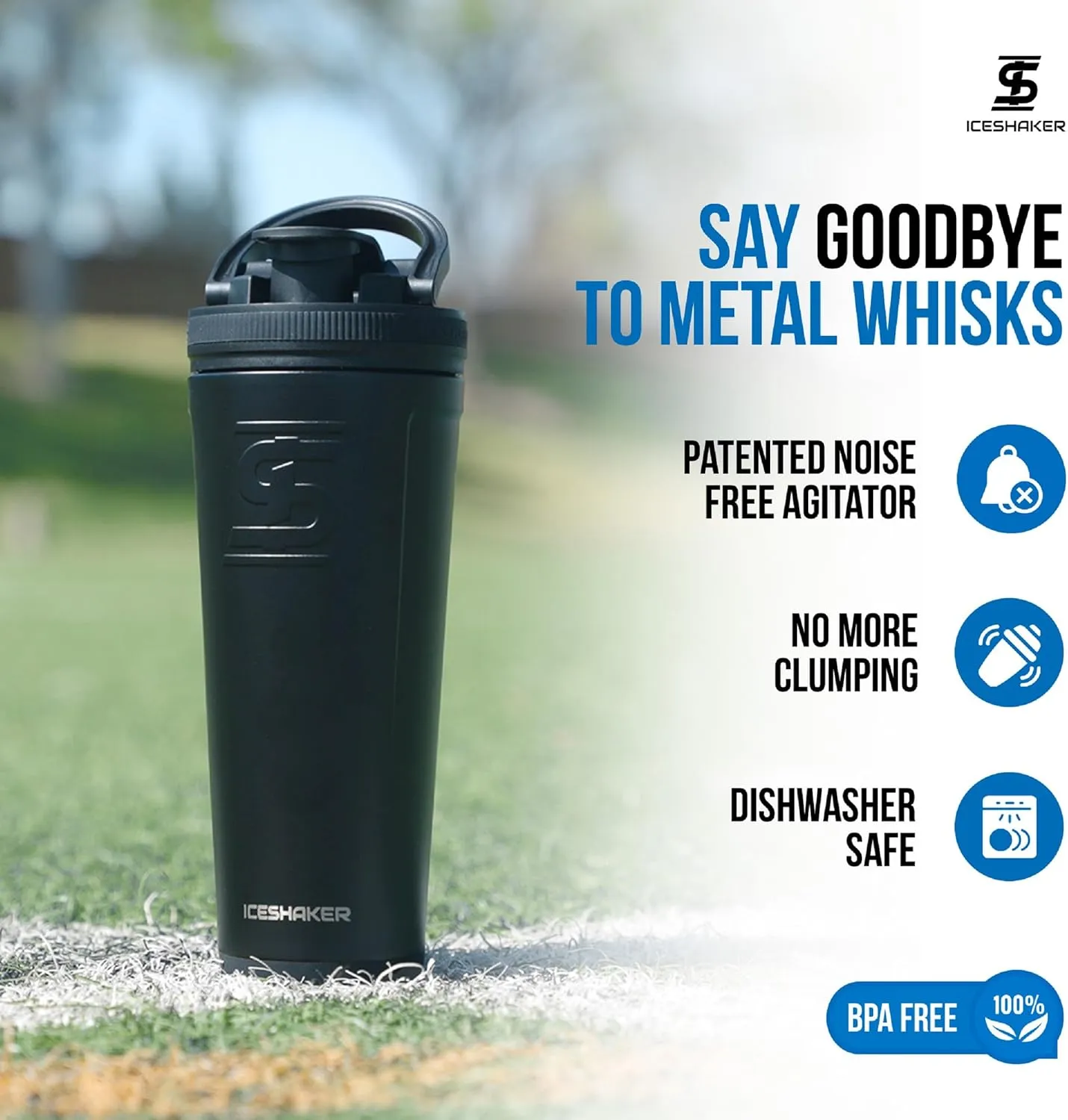 IS ICESHAKER Ice Shaker 26oz Insulated Protein Shaker Bottle, Air Force A-10 Warthog Design, Stainless-Steel Gym Protein Shaker Water Bottle, As Seen on Shark Tank, Warthog…