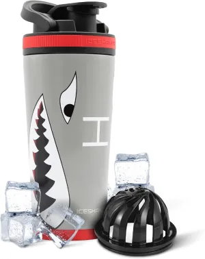 IS ICESHAKER Ice Shaker 26oz Insulated Protein Shaker Bottle, Air Force A-10 Warthog Design, Stainless-Steel Gym Protein Shaker Water Bottle, As Seen on Shark Tank, Warthog…