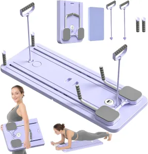 JANUA Pilates Board - Pilates Reformer Set, Multi-Purpose Foldable Pilates Reformer Board for Home, 5 in 1 Pilates Sliding Board (Purple)