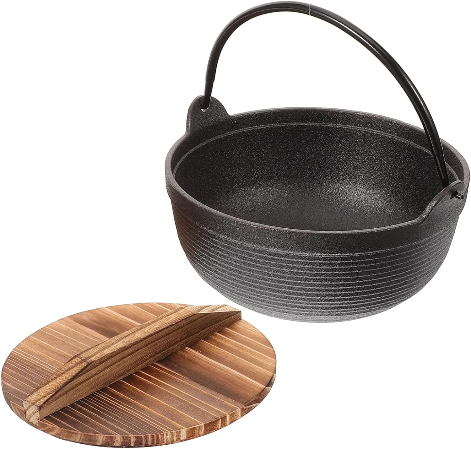 Japanese Nonstick Cooking Pot with Lid Thick Iron Hot Pot for Outdoor Camping for Soup and Stir Fry Temperature Resistant and Versatile Cookware