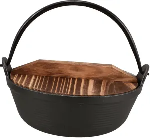 Japanese Style Cast Camping Cooking Equipment Iron Saucepan with Handle Perfect for Outdoor Camping Campfire Cooking