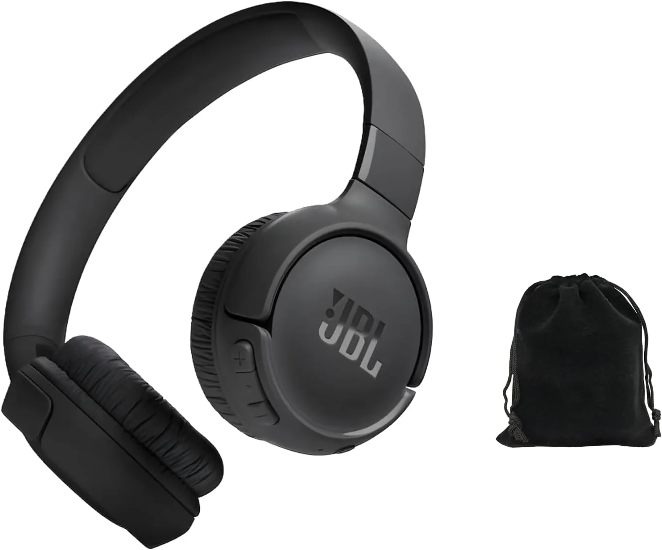 JBL Tune 525BT Wireless Over-Ear Headphones – Experience Deep Bass and Seamless Connectivity - 57H Battery Life - Speed Charge - Bluetooth 5.3 - Includes Storage Pouch, Black, Tune525BT-Pouch