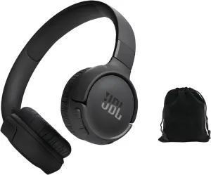 JBL Tune 525BT Wireless Over-Ear Headphones – Experience Deep Bass and Seamless Connectivity - 57H Battery Life - Speed Charge - Bluetooth 5.3 - Includes Storage Pouch, Black, Tune525BT-Pouch
