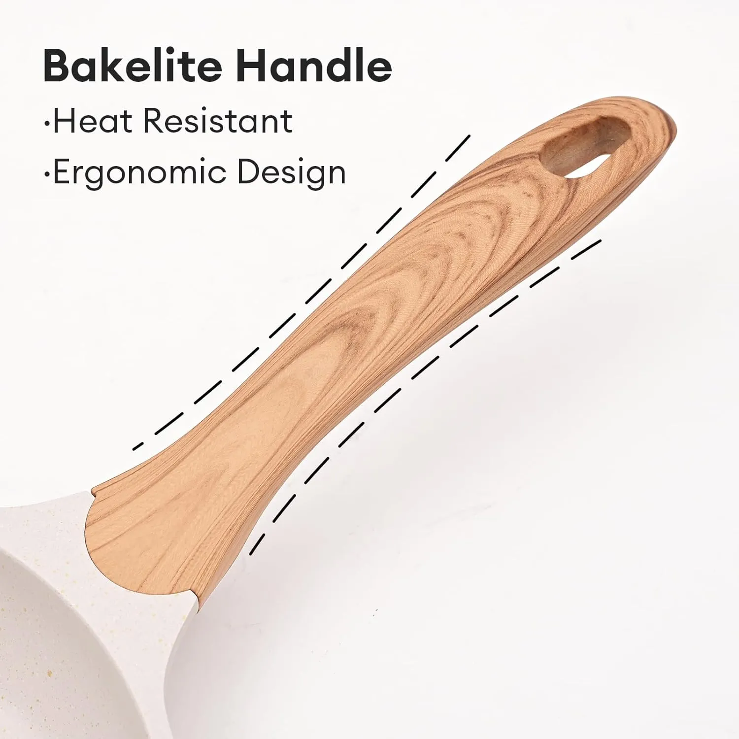 JEETEE Nonstick Frying Pans Set, Skillets Set 2 Pcs, 8" 10" Granite Non-Stick Frying pan, Nonstick Omelette Skillet with Soft Touch Handle, Beige