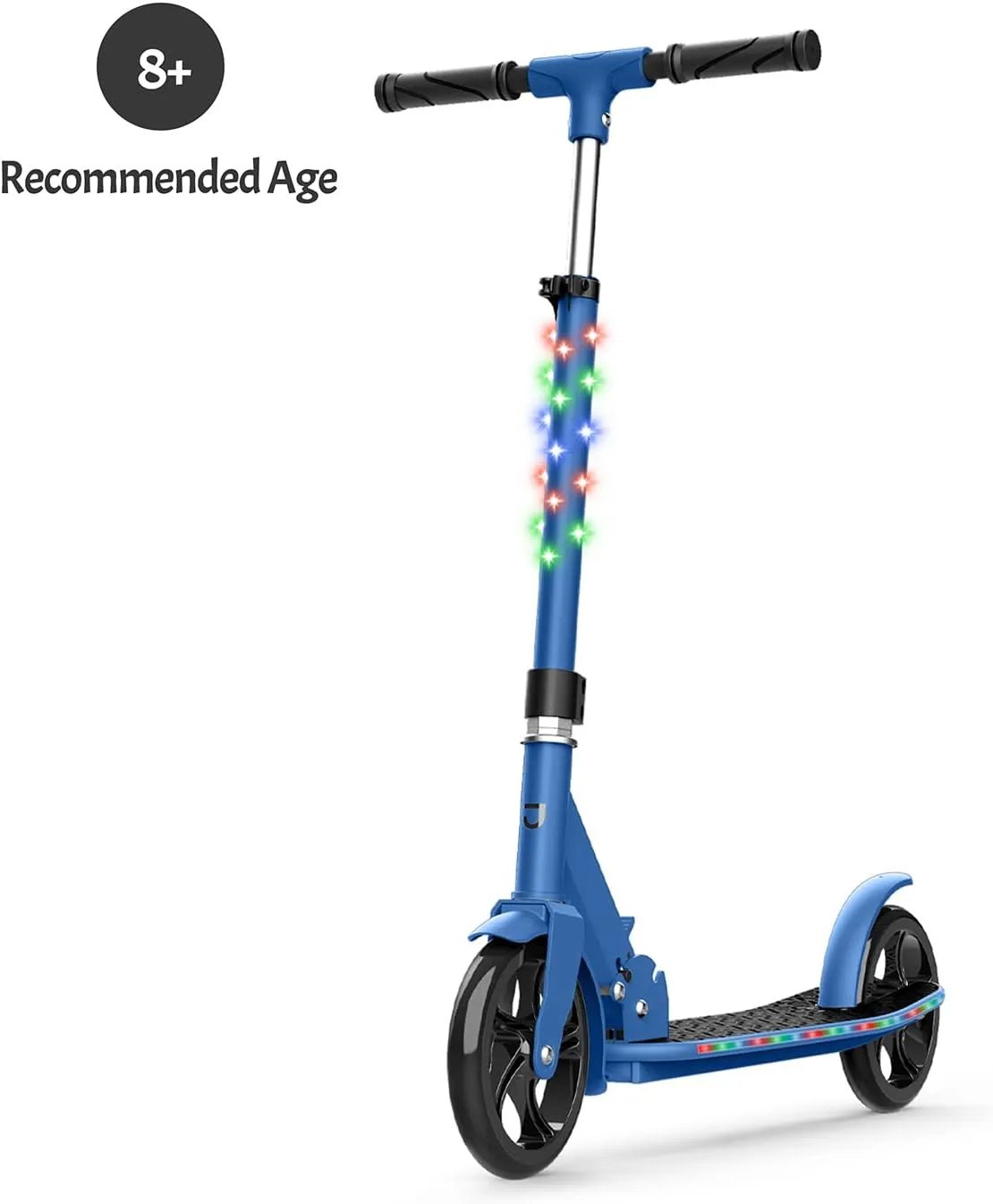 Jetson 2-Wheel Kick Scooter, Sturdy Wide Deck, Height Adjustable Handlebar, Rear Brake, Easy-Folding Mechanism, 8 inch wheels