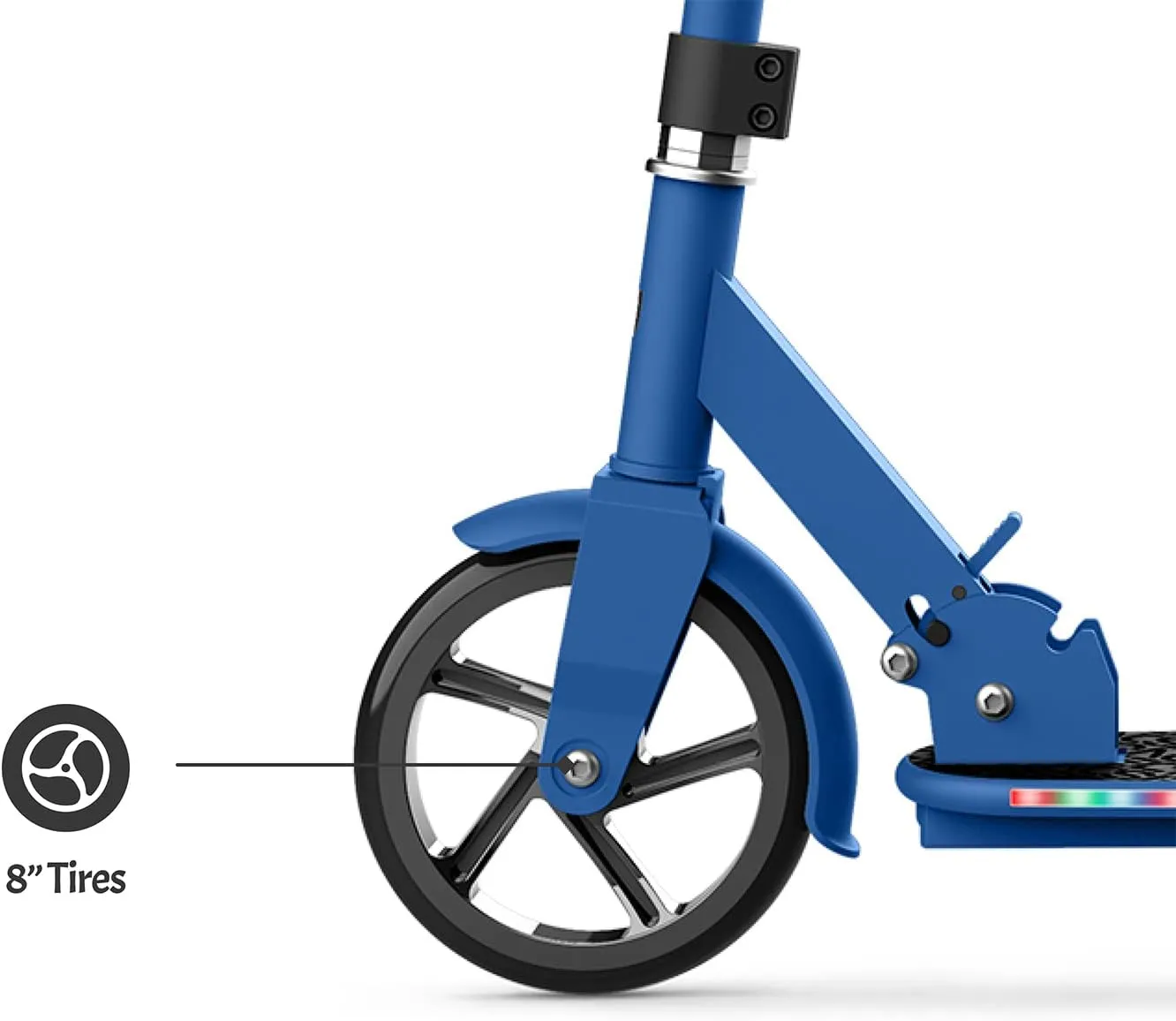 Jetson 2-Wheel Kick Scooter, Sturdy Wide Deck, Height Adjustable Handlebar, Rear Brake, Easy-Folding Mechanism, 8 inch wheels