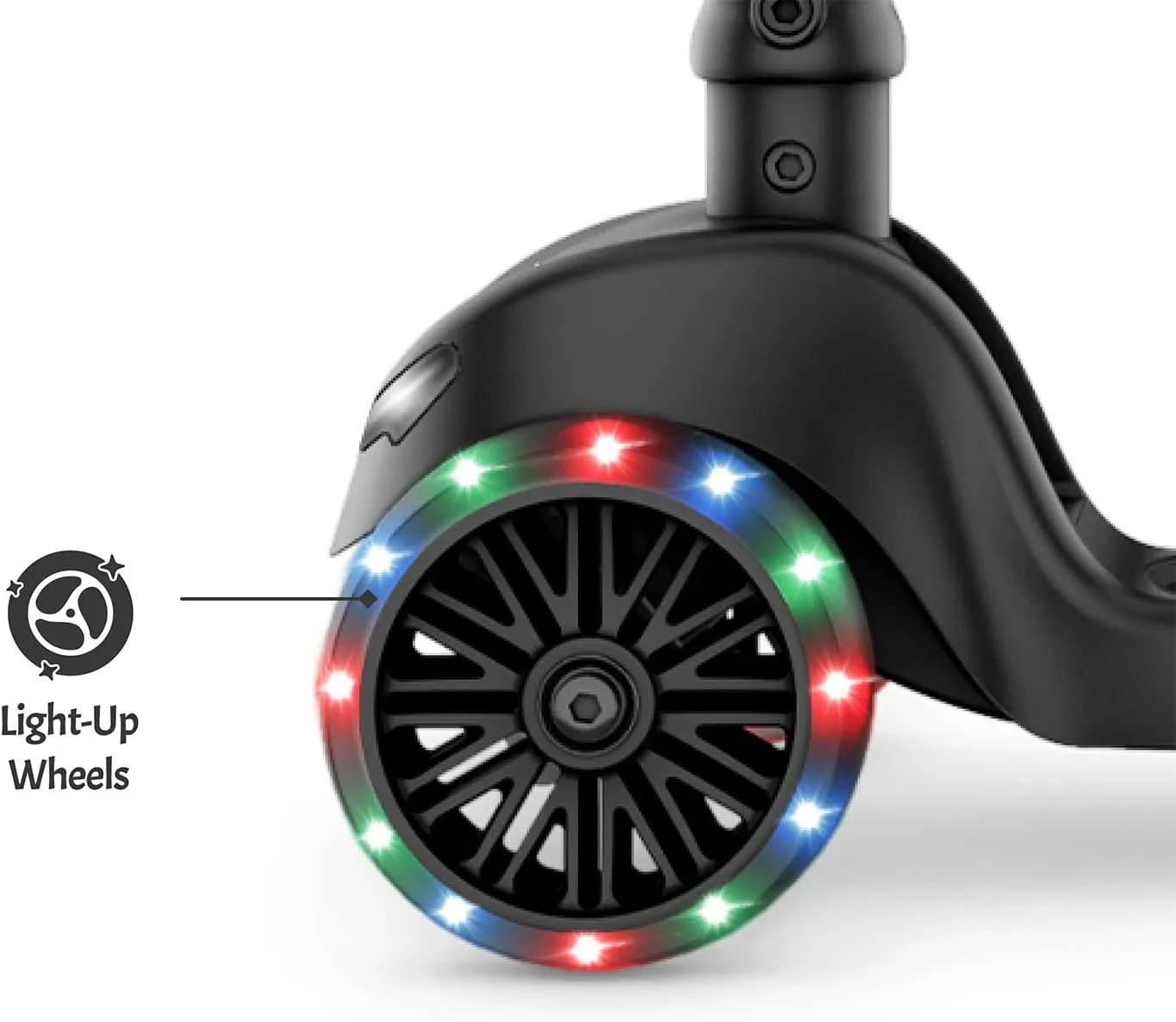 Jetson 3-Wheel Light-Up Kick Scooter, Lights on Stem & Wheels, Height Adjustable Handlebar, Rear Brake, Foldable, Ages 3 