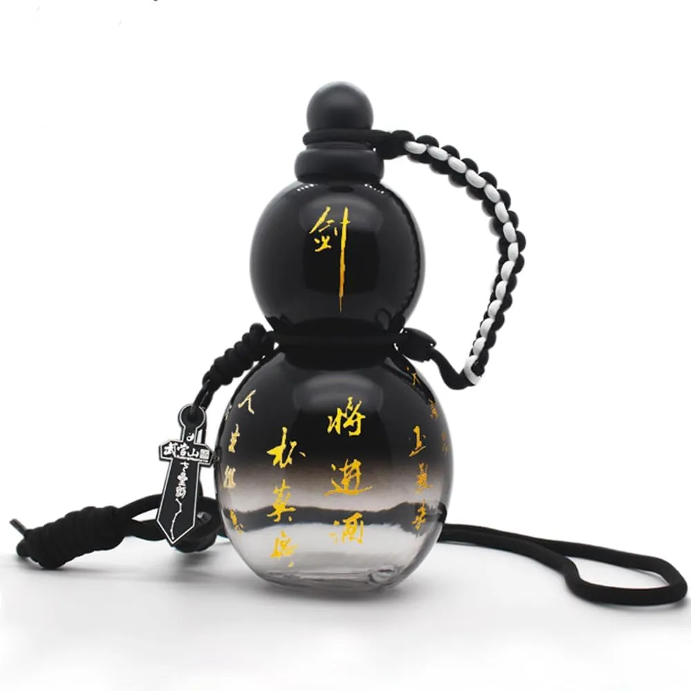 Jinberry 800ml/27oz Tritan Gourd Water Bottle with Shoulder Strap Set BPA-free Leakproof Portable Gourd Drinking Bottle Flask Sport Jug Drinkware for Gym Outdoor Climbing Tour or Camping