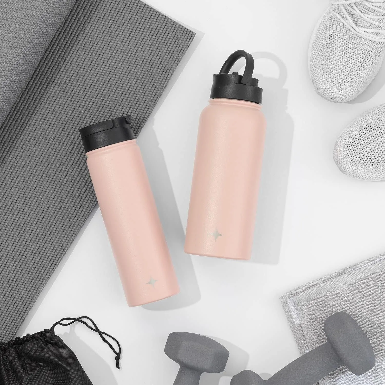 JoyJolt Triple Insulated Water Bottle with Straw Lid AND Flip Lid! 22oz Water Bottle, 12 Hour Hot/Cold Vacuum Insulated Stainless Steel Water Bottle. BPA-Free Leakproof Water Bottles - Thermos Bottle