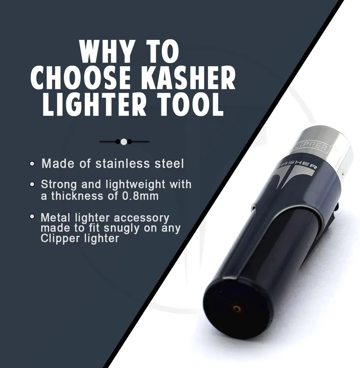 Kasher's Metallic Lighter with Multipurpose Tool - Refillable Metal Lighter & Case (ICY, Gold)