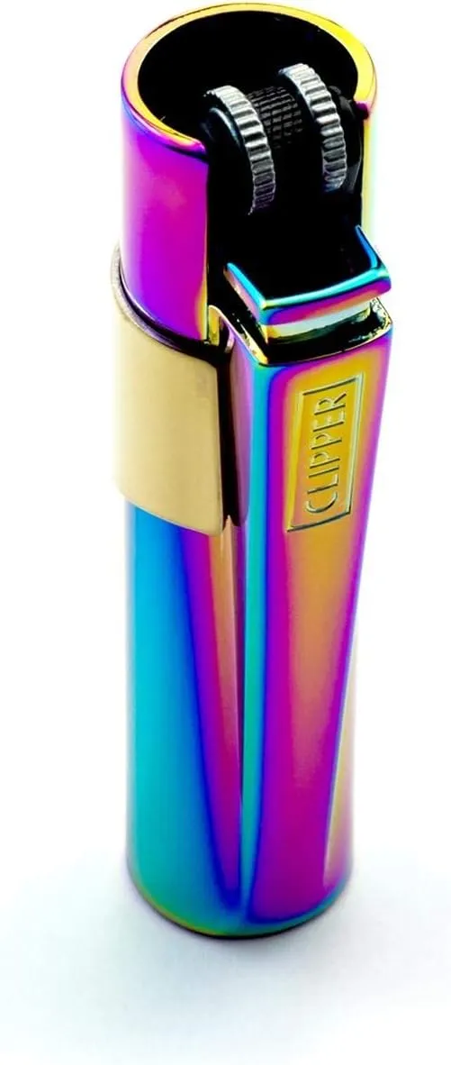 Kasher's Metallic Lighter with Multipurpose Tool - Refillable Metal Lighter & Case (ICY, Gold)