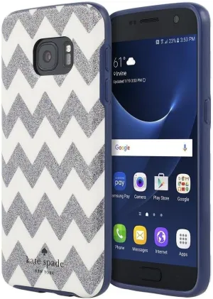 kate spade new york Flexible Hardshell Case for Samsung Galaxy S7- Chevron Multi Glitter - KSSA-022-CVMG
