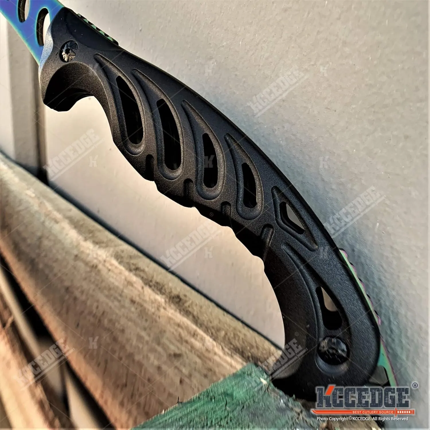 KCCEDGE BEST CUTLERY SOURCE Tactical Survival Knife - 12" Scythe Fixed Blade Full Tang Camping Accessory - Survival Kit and Tactical Gear 80015
