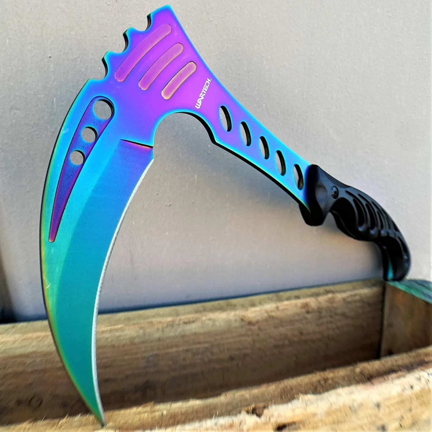 KCCEDGE BEST CUTLERY SOURCE Tactical Survival Knife - 12" Scythe Fixed Blade Full Tang Camping Accessory - Survival Kit and Tactical Gear 80015