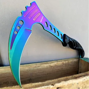 KCCEDGE BEST CUTLERY SOURCE Tactical Survival Knife - 12" Scythe Fixed Blade Full Tang Camping Accessory - Survival Kit and Tactical Gear 80015