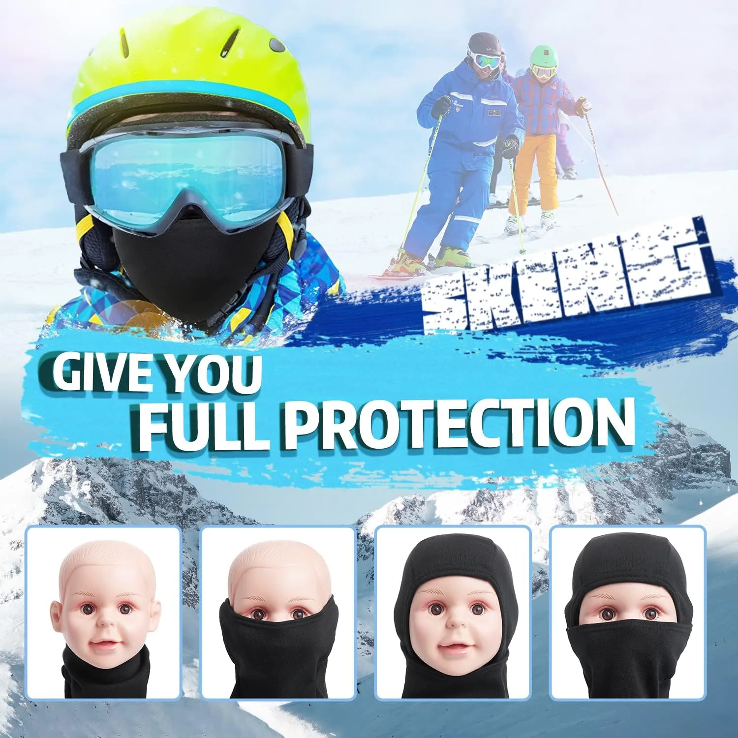 Kids Balaclava Face Mask, Winter Hat Face Warmer for Cold Weather Ski Mask for Boys Girls