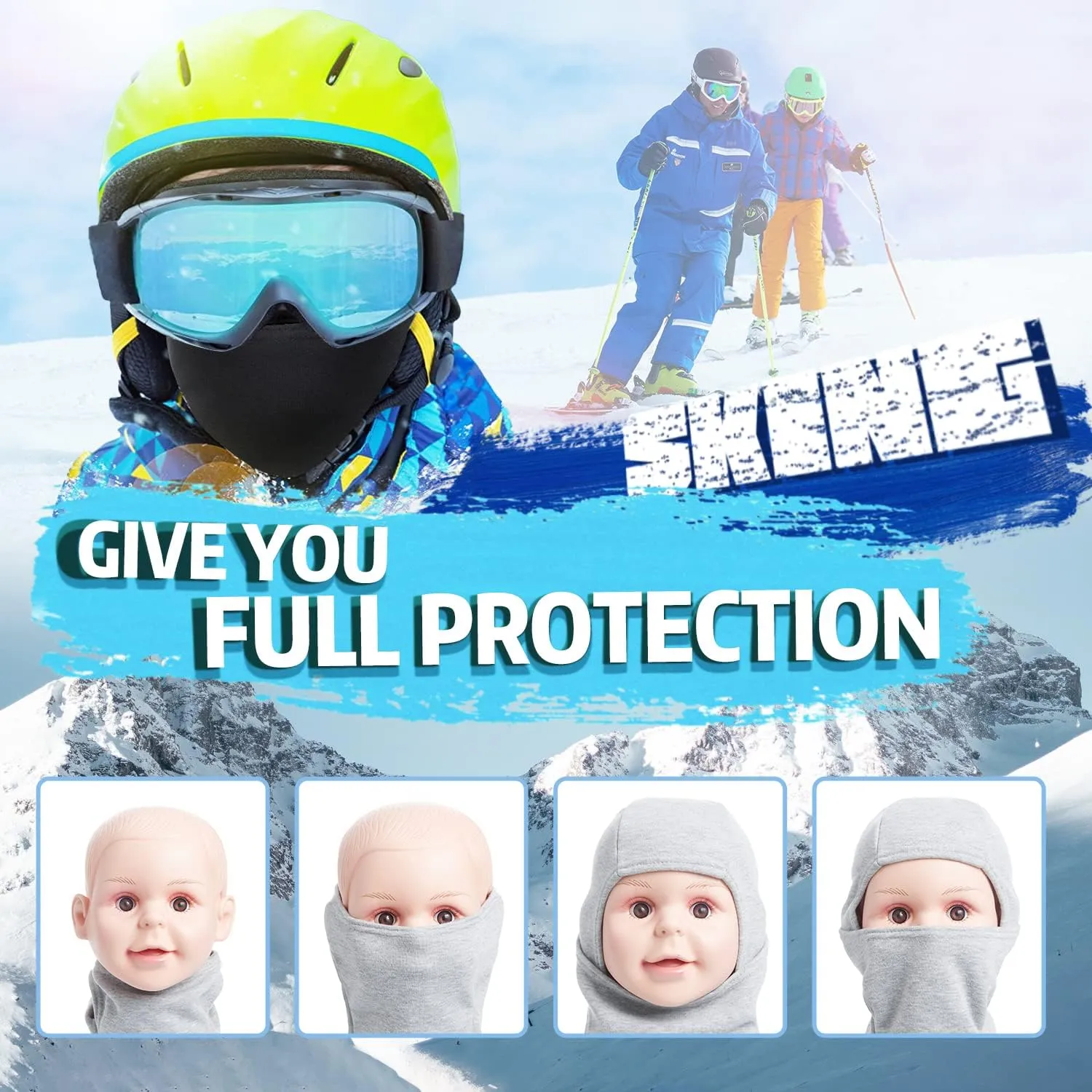 Kids Balaclava Face Mask, Winter Hat Face Warmer for Cold Weather Ski Mask for Boys Girls