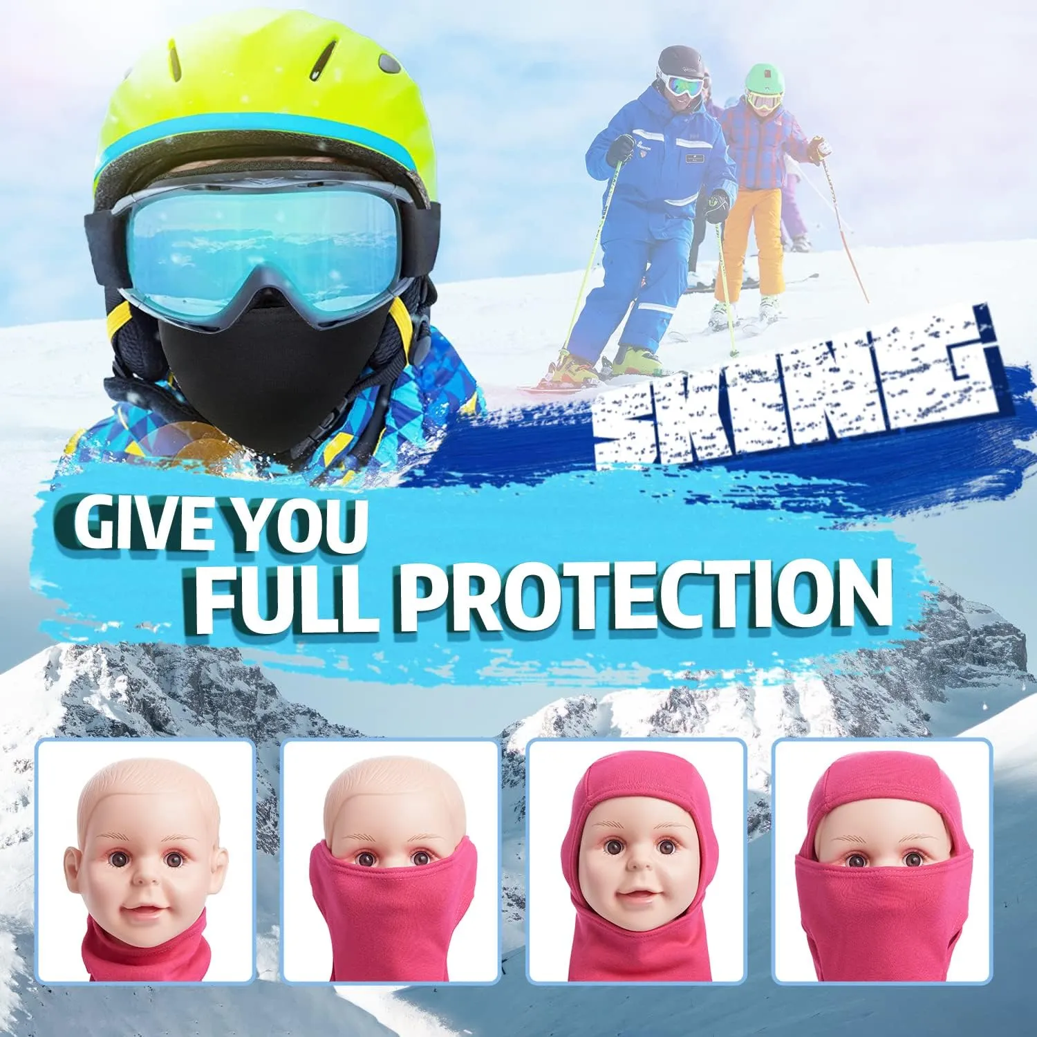 Kids Balaclava Face Mask, Winter Hat Face Warmer for Cold Weather Ski Mask for Boys Girls