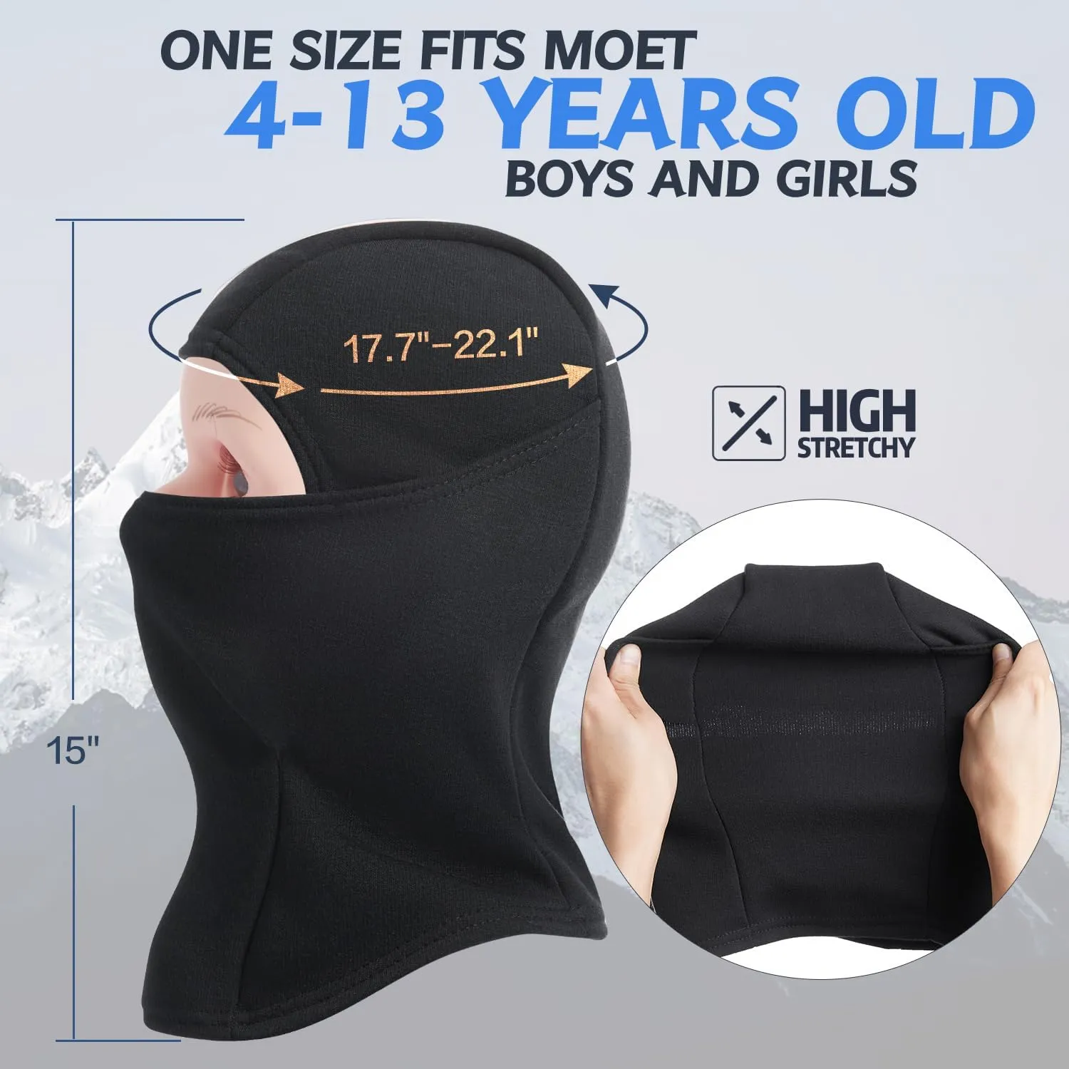 Kids Balaclava Face Mask, Winter Hat Face Warmer for Cold Weather Ski Mask for Boys Girls