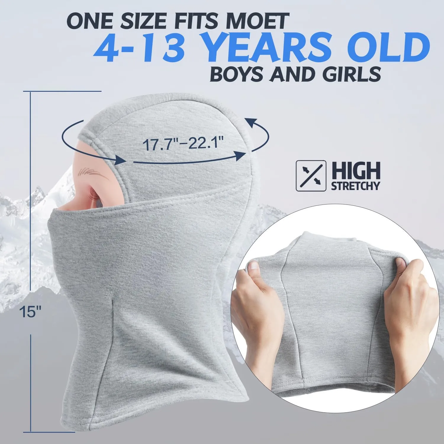 Kids Balaclava Face Mask, Winter Hat Face Warmer for Cold Weather Ski Mask for Boys Girls