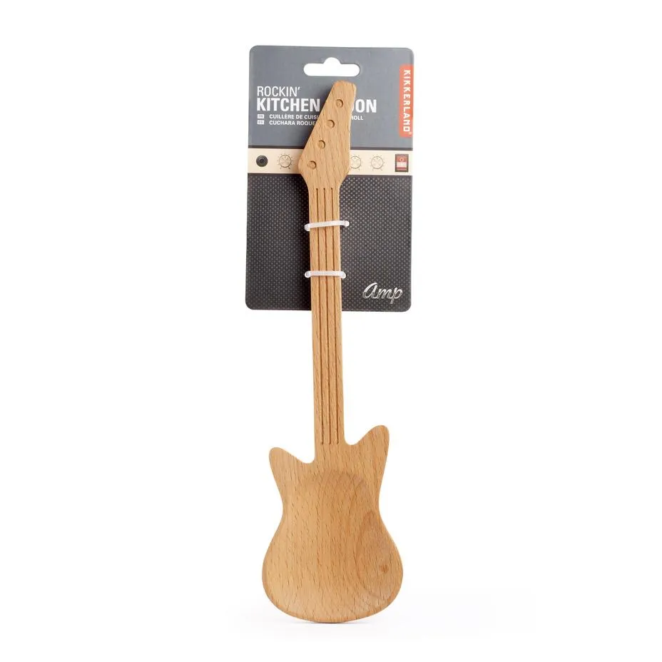 Kikkerland - Rockin' Wooden Kitchen Serving Spoon