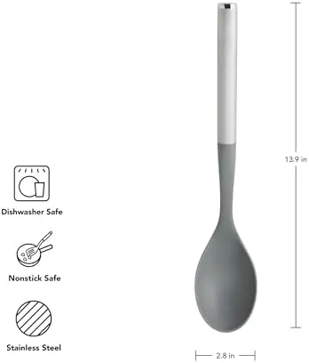 KitchenAid Basting Spoon with Stainless Steel Handle, Nonstick Safe, Ideal for Basting, Stirring, and Serving, Durable and Dishwasher Safe
