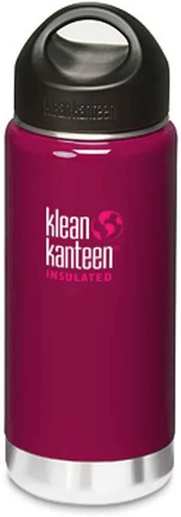 Klean Kanteen Wide Mouth Double Wall Insulated Water Bottle with Loop Cap