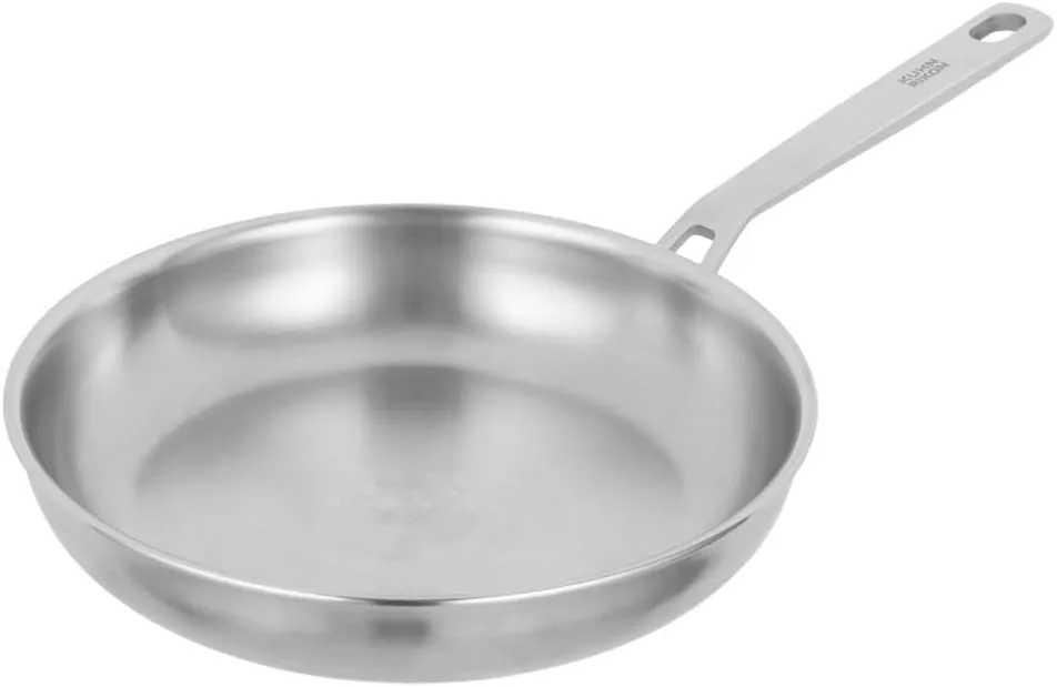 KUHN RIKON Culinary Fiveply Oven Proof Uncoated Stainless Steel & Aluminium Frying Pan with Welded Stay-Cool Handle, 20cm. Induction Safe Pan. Dishwasher Safe Cookware Guarantee