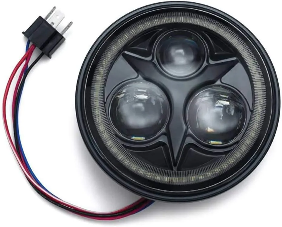 Kuryakyn 2462 Motorcycle Lighting Accessory: 5-3/4" Orbit Vision LED Headlight for Harley-Davidson, Indian, Victory Motorcycles, Black