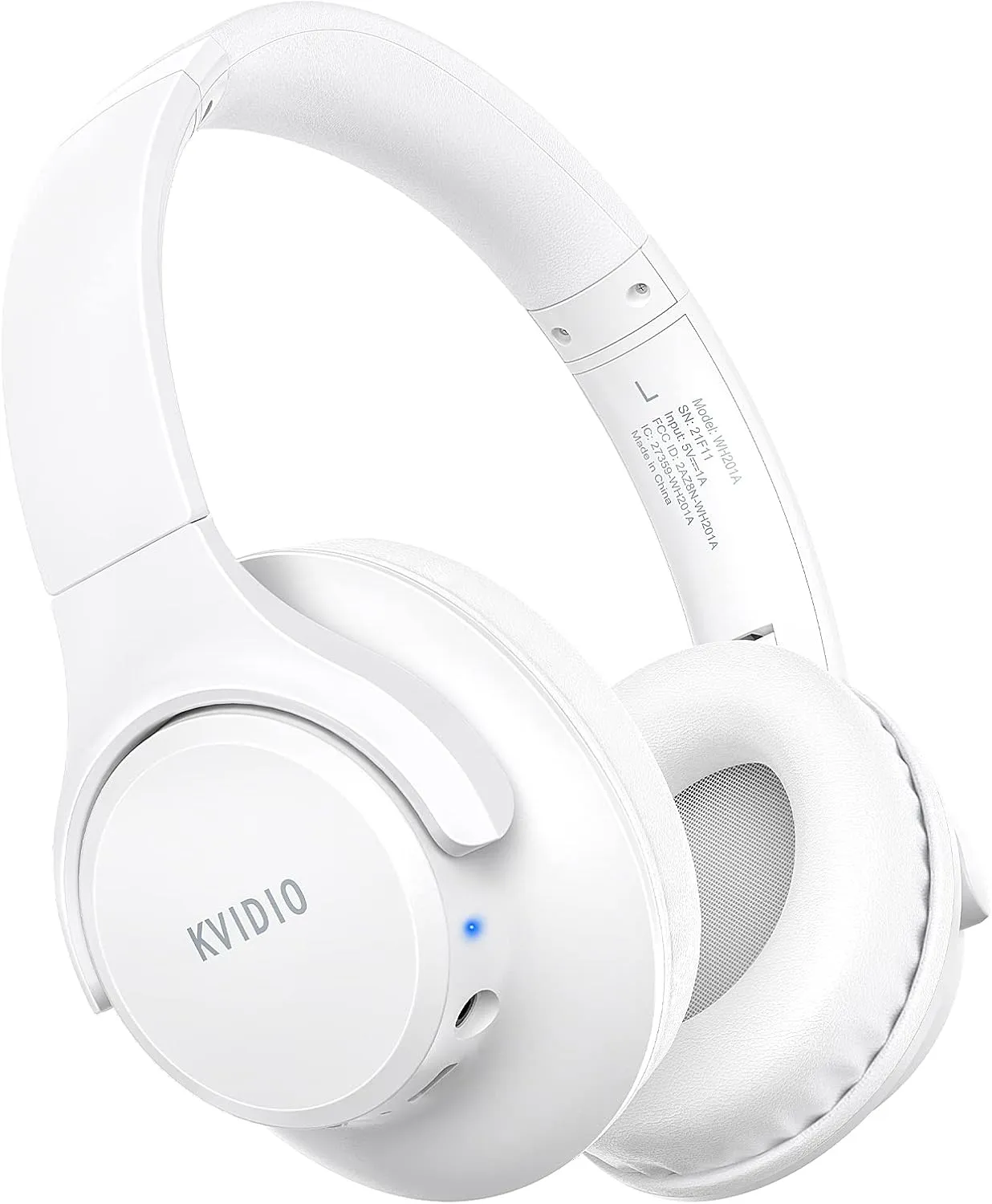 KVIDIO Bluetooth Headphones Over Ear, 65 Hours Playtime Wireless Headphones with Microphone, Foldable Lightweight Headset with Deep Bass, HiFi Stereo Sound for Travel Work Laptop PC Cellphone