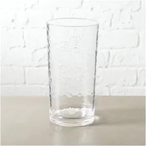 KX-WARE 20-ounce Acrylic Glasses Plastic Tumbler, set of 12 Clear - Hammered Style, Dishwasher Safe, BPA Free