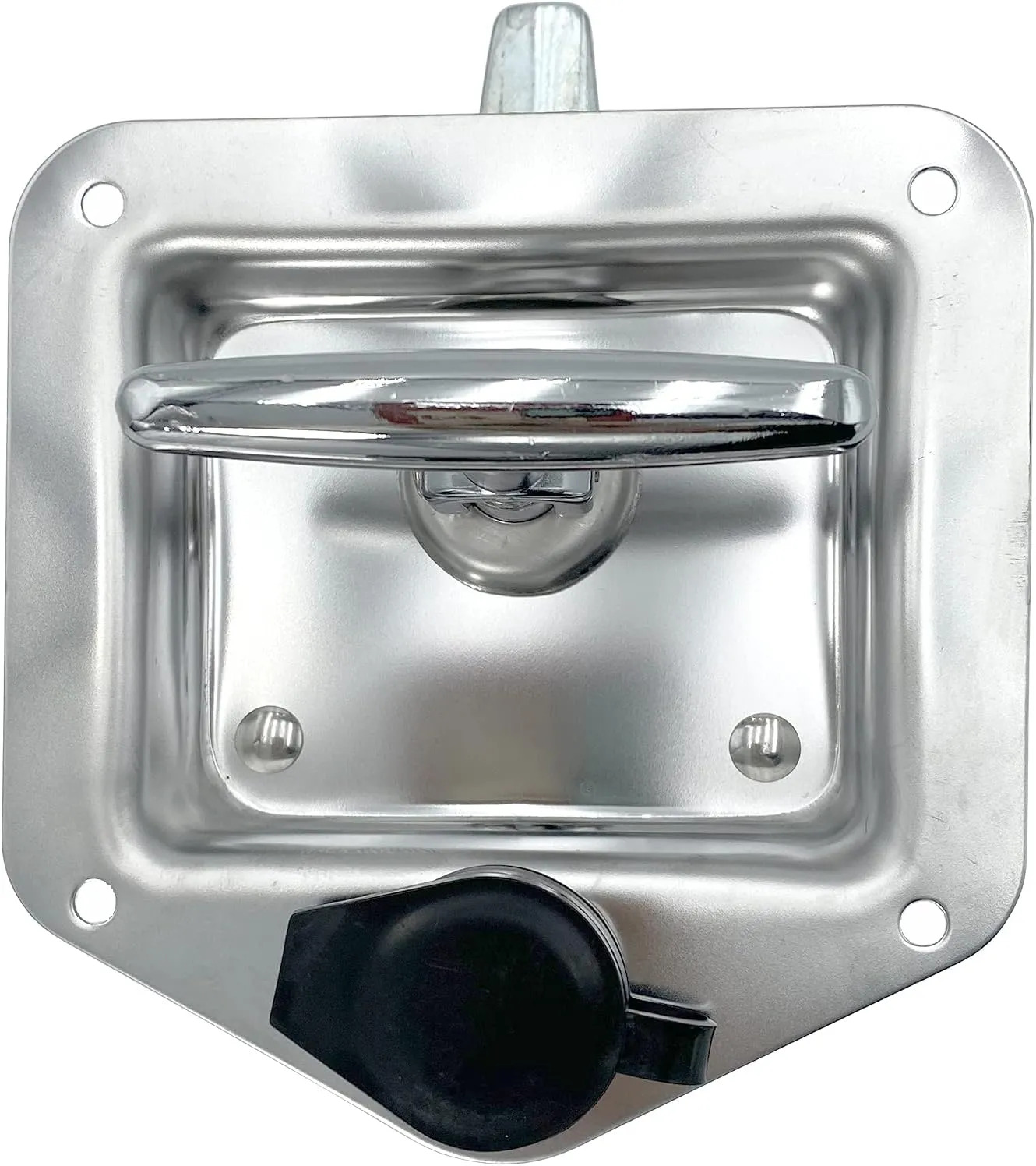 L8815 Tool Box Latch T Handle Latches with Lock Highly Polished Stainless Steel Tool Box Locks for Trailer Door RV Camper Truck Bed Toolboxes - Folding T-Handle Latch with Gasket