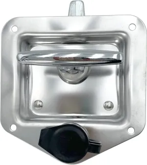 L8815 Tool Box Latch T Handle Latches with Lock Highly Polished Stainless Steel Tool Box Locks for Trailer Door RV Camper Truck Bed Toolboxes - Folding T-Handle Latch with Gasket