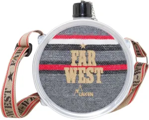 Laken Camping and Hiking Water Canteens Western and Military Styles with Shoulder Strap, Aluminum with Cover, BPA Free, Leak Proof