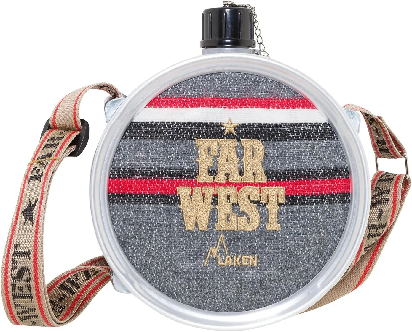 Laken Camping and Hiking Water Canteens Western and Military Styles with Shoulder Strap, Aluminum with Cover, BPA Free, Leak Proof