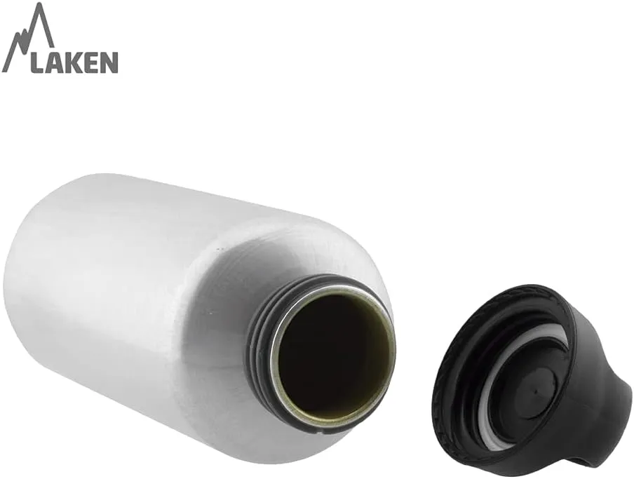Laken Classic Aluminum Water Bottle, Wide Mouth with Screw Cap and Loop, BPA Free, Made in Spain, 20oz, Granite