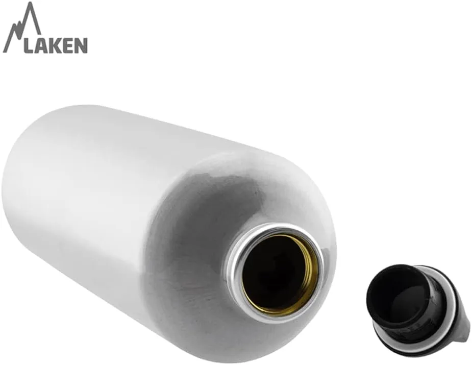 Laken Futura Aluminum Water Bottle - Narrow Mouth, Screw Cap with Loop - Leak-Proof, BPA Free, Made in Spain - 20oz, Light Blue