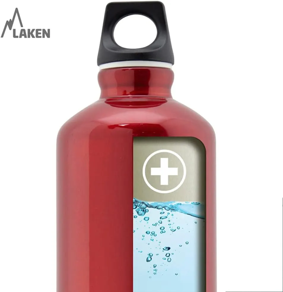 Laken Futura Aluminum Water Bottle - Narrow Mouth, Screw Cap with Loop - Leak-Proof, BPA Free, Made in Spain - 20oz, Light Blue