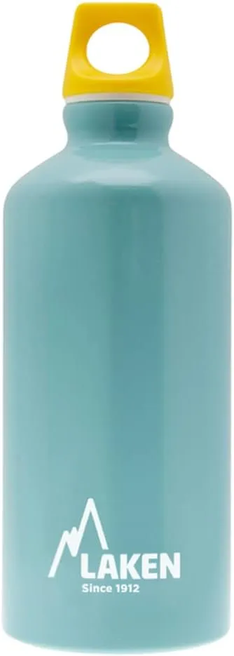 Laken Futura Aluminum Water Bottle - Narrow Mouth, Screw Cap with Loop - Leak-Proof, BPA Free, Made in Spain - 20oz, Light Blue