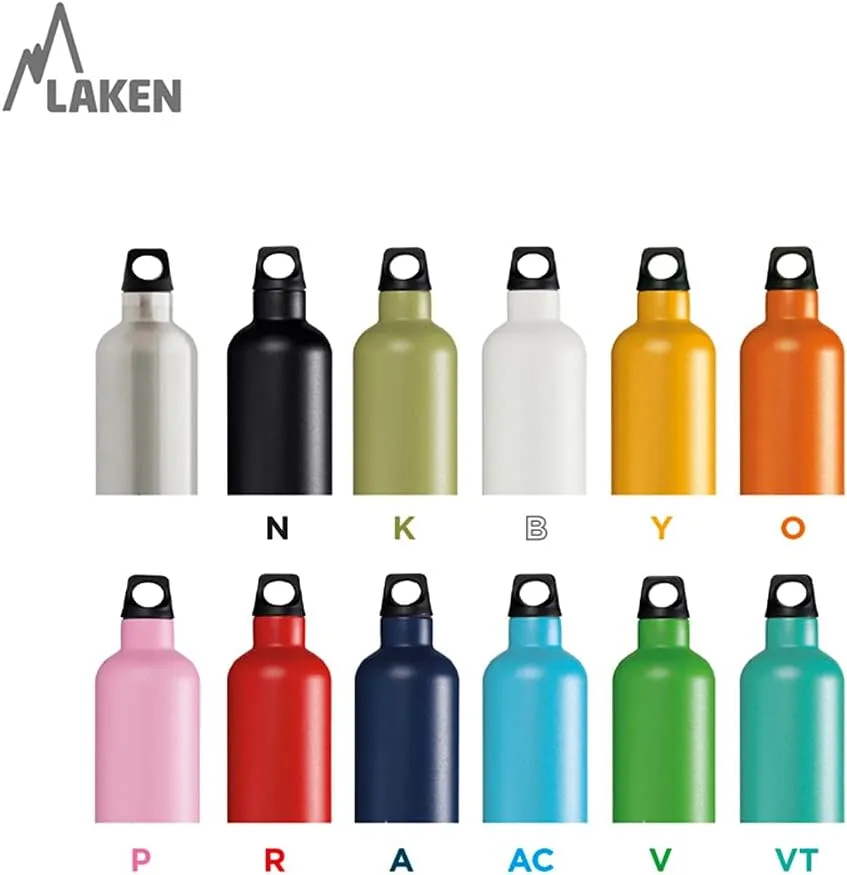 Laken Thermo Futura Vacuum Insulated Stainless Steel Water Bottle Narrow Mouth 12-25oz